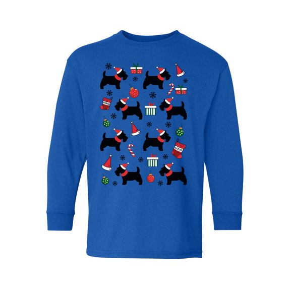 Awkward Styles Xmas Long Sleeve Shirt for Kids Youth Boys Girls Dogs Christmas Pattern Shirt