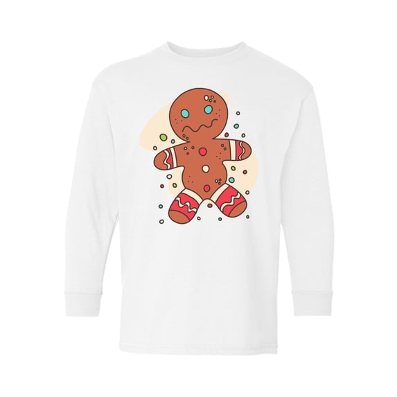 Awkward Styles Xmas Long Sleeve Shirt for Kids Youth Boys Girls Funny Christmas Gingerbread Shirt