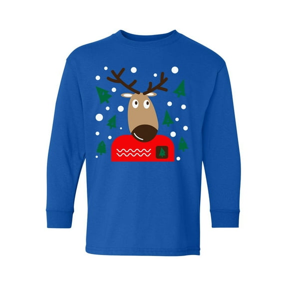 Awkward Styles Xmas Long Sleeve Shirt for Kids Youth Girls Boys Adorable Christmas Deer Shirt