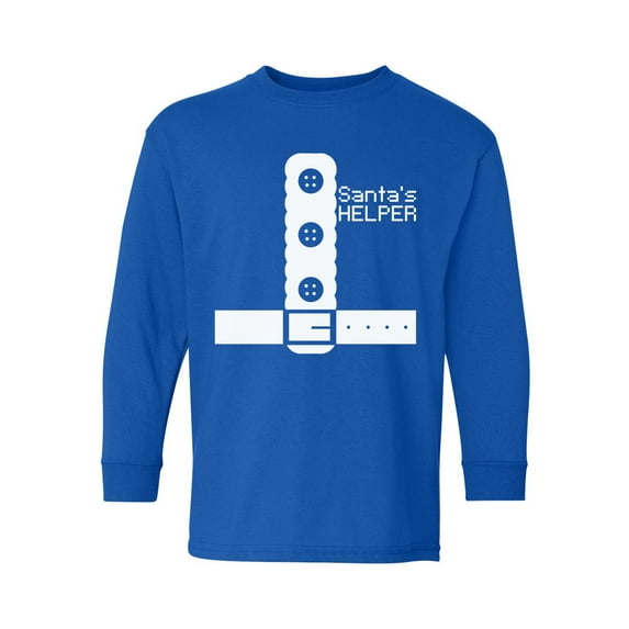 Awkward Styles Xmas Long Sleeve Shirt for Kids Youth Girls Boys Santa's Christmas Helper Shirt