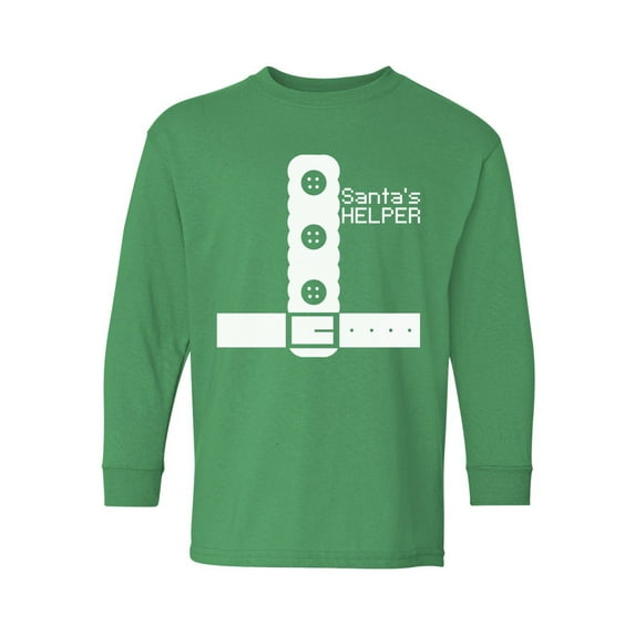 Awkward Styles Xmas Long Sleeve Shirt for Kids Youth Girls Boys Santa's Christmas Helper Shirt