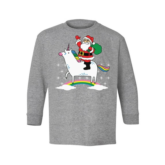 Awkward Styles Xmas Long Sleeve Shirt for Kids Youth Girls Boys Unicorn Santa Christmas Rainbow Shirt