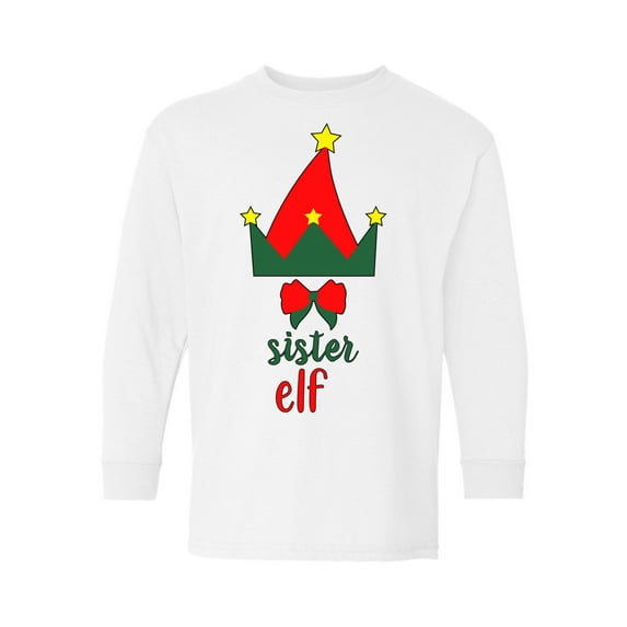 Awkward Styles Xmas Long Sleeve Shirt for Kids Youth Girls Christmas Sister Elf Shirt