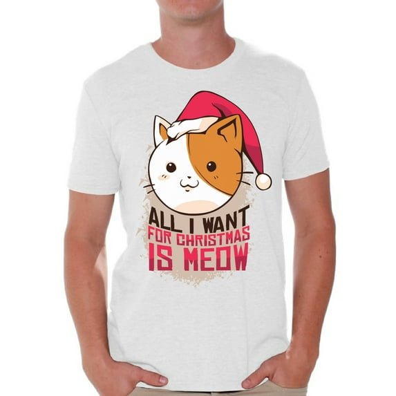 Awkward Styles Xmas Shirts for Men All I Want for Christmas is Meow T-Shirt