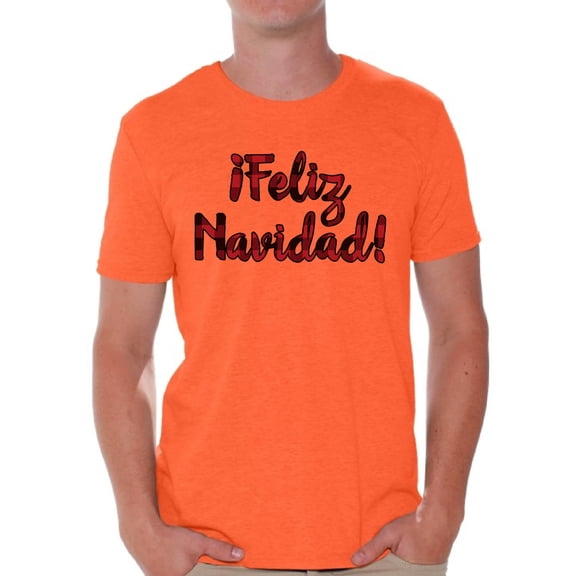 Awkward Styles Ugly Xmas Shirts for Men Christmas Feliz Navidad Plaid T-Shirt