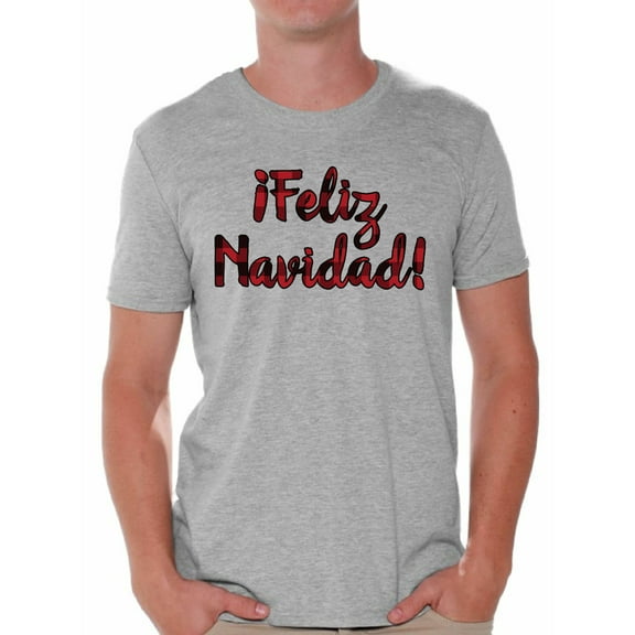 Awkward Styles Ugly Xmas Shirts for Men Christmas Feliz Navidad Plaid T-Shirt