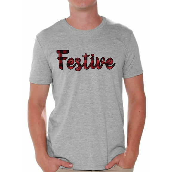 Awkward Styles Xmas Shirts for Men Christmas Festive Plaid T-Shirt