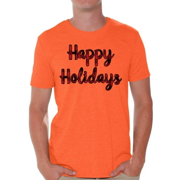 Awkward Styles Ugly Xmas Shirts for Men Christmas Happy Holidays Plaid T-Shirt