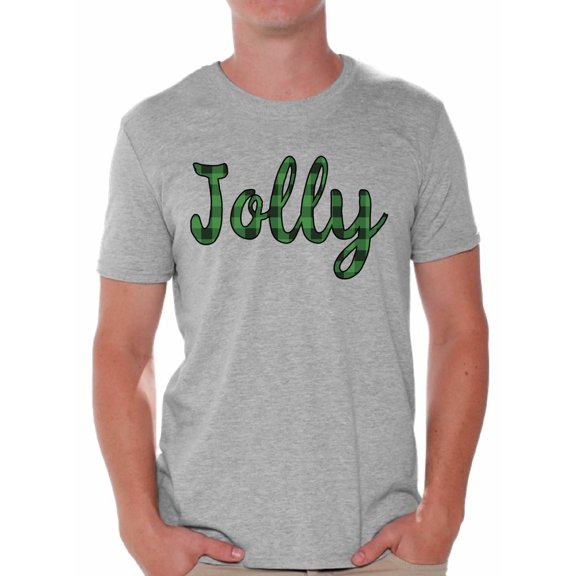 Awkward Styles Ugly Xmas Shirts for Men Christmas Jolly Plaid T-Shirt