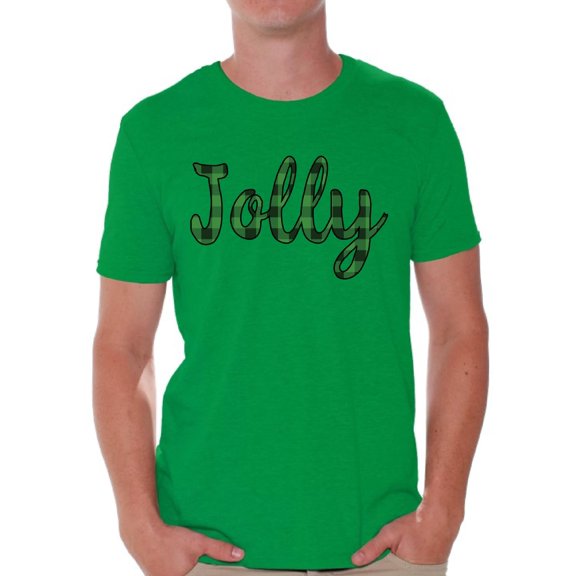 Awkward Styles Ugly Xmas Shirts for Men Christmas Jolly Plaid T-Shirt