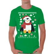 Awkward Styles Ugly Xmas Shirts for Men Christmas Penguin T-Shirt