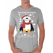 Awkward Styles Ugly Xmas Shirts for Men Christmas Penguin T-Shirt