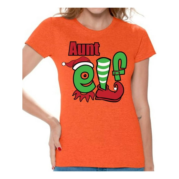 Awkward Styles Xmas Shirts for Women Christmas Aunt Elf T-Shirt