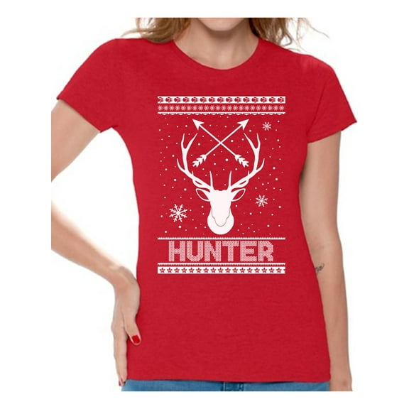 Awkward Styles Xmas Shirts for Women Christmas Hunter T-Shirt