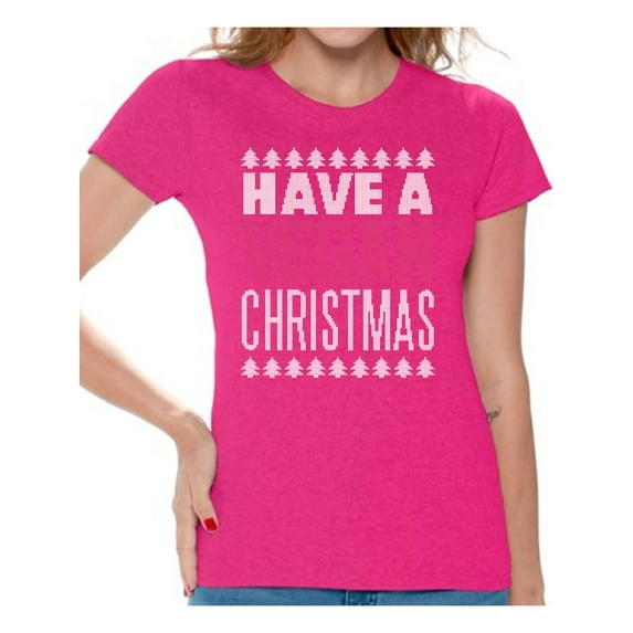 Awkward Styles Xmas Shirts for Women Have A Vegan Christmas T-Shirt