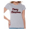 thumbnail image 1 of Awkward Styles Xmas Shirts for Women Merry Christmas Plaid T-Shirt, 1 of 4