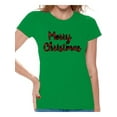 thumbnail image 1 of Awkward Styles Xmas Shirts for Women Merry Christmas Plaid T-Shirt, 1 of 4