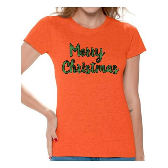 Awkward Styles Xmas Shirts for Women Plaid Merry Christmas T-Shirt