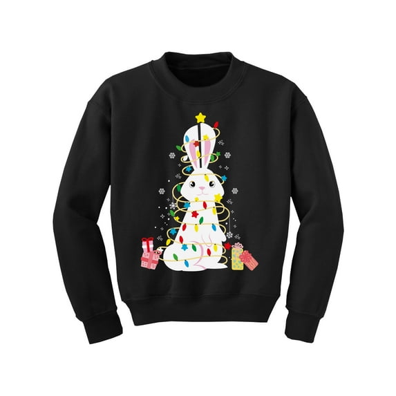Awkward Styles Xmas Sweater for Boys Girls Kids Youth Rabbit Christmas Tree Sweatshirt