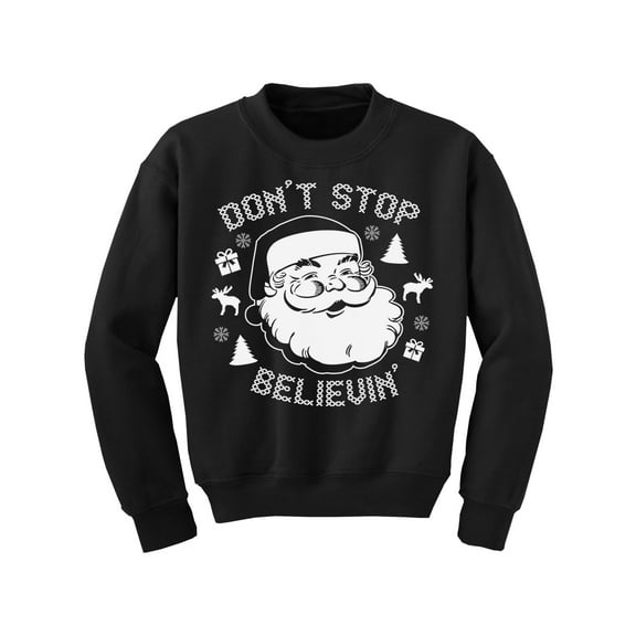 Awkward Styles Xmas Sweater for Girls Boys Kids Youth Don't Stop Believin Christmas Sweatshirt
