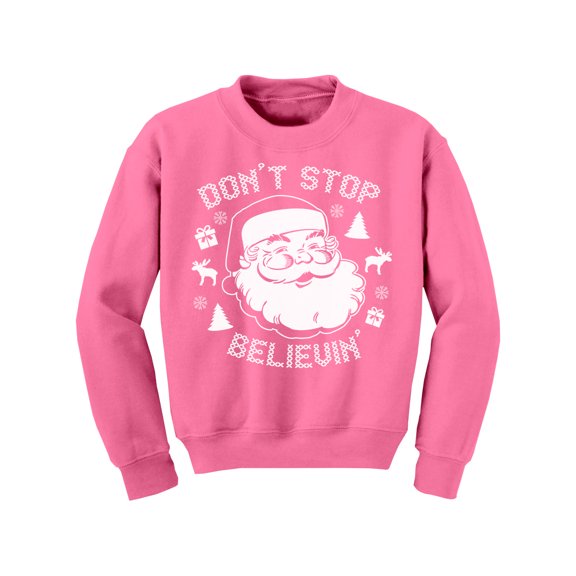 Awkward Styles Xmas Sweater for Girls Boys Kids Youth Don't Stop Believin Christmas Sweatshirt