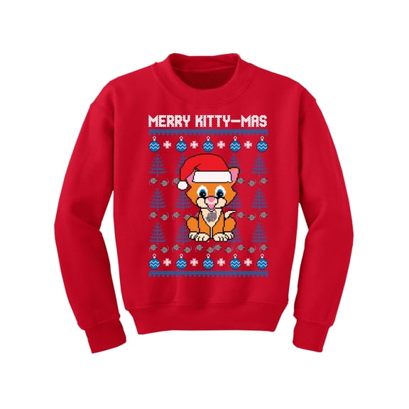 Awkward Styles Xmas Sweater for Girls Boys Kids Youth Merry Christmas Kittymas Sweatshirt