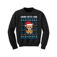 thumbnail image 1 of Awkward Styles Xmas Sweater for Girls Boys Kids Youth Merry Christmas Kittymas Sweatshirt, 1 of 4
