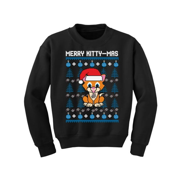 Awkward Styles Xmas Sweater for Girls Boys Kids Youth Merry Christmas Kittymas Sweatshirt