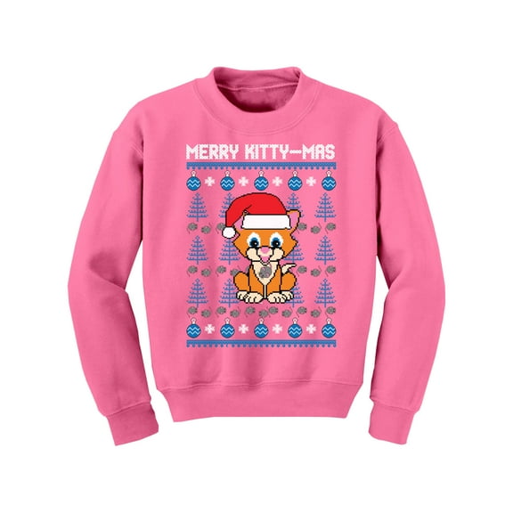 Awkward Styles Xmas Sweater for Girls Boys Kids Youth Merry Christmas Kittymas Sweatshirt