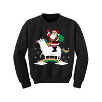 Awkward Styles Ugly Xmas Sweater for Girls Boys Kids Youth Unicorn Santa Christmas Rainbow Sweatshirt