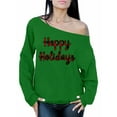 thumbnail image 1 of Awkward Styles Xmas Sweatshirt Off Shoulder Christmas Happy Holidays Plaid Sweater, 1 of 4