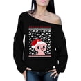 thumbnail image 1 of Awkward Styles Xmas Sweatshirt Off Shoulder Christmas Piggy Sweater, 1 of 4