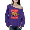 thumbnail image 1 of Awkward Styles Xmas Sweatshirt Off Shoulder Wake Me Up When It's Christmas Sloth Sweater, 1 of 4