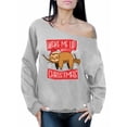thumbnail image 1 of Awkward Styles Xmas Sweatshirt Off Shoulder Wake Me Up When It's Christmas Sloth Sweater, 1 of 4