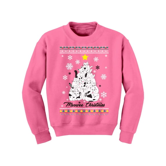 Awkward Styles Xmas Sweatshirt for Boys Girls Kids Youth Meowee Christmas Sweater