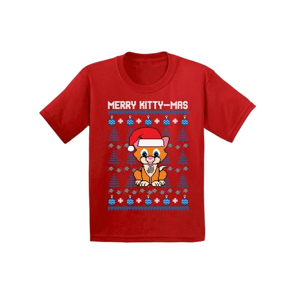 Awkward Styles Xmas T-Shirt for Baby Girls Boys Merry Christmas Kittymas Baby Shirt