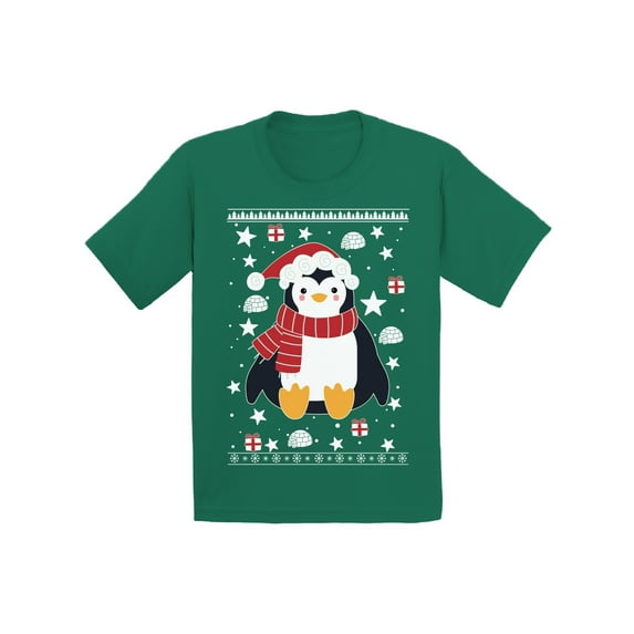 Awkward Styles Ugly Xmas T-Shirt for Baby Girls Boys Penguin Christmas Pattern Baby Shirt
