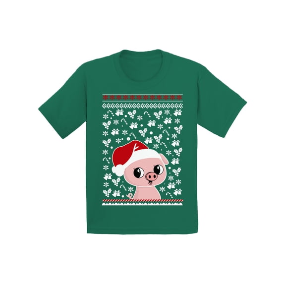 Awkward Styles Ugly Xmas T-Shirt for Baby Girls Boys Pig Christmas Pattern Baby Shirt