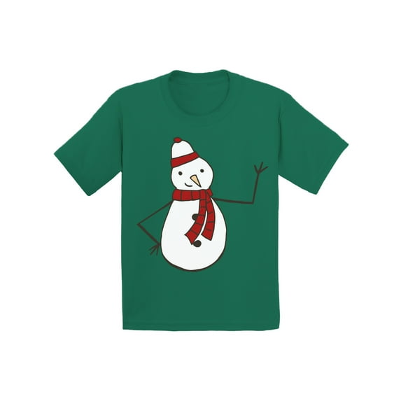Awkward Styles Xmas T-Shirt for Boys Girls Christmas Snowman Sketch Toddler Shirt