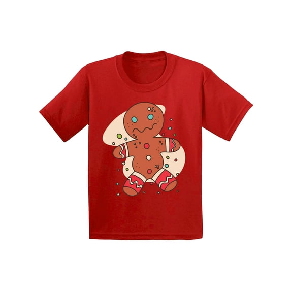 Awkward Styles Xmas T-Shirt for Boys Girls Funny Christmas Gingerbread Kids T Shirts