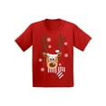 thumbnail image 1 of Awkward Styles Ugly Xmas T-Shirt for Girls Boys Deer in Red Xmas Hat Toddler Shirt, 1 of 4