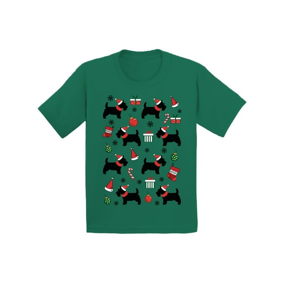 Awkward Styles Xmas T-Shirt for Girls Boys Dogs Christmas Pattern Toddler Shirt