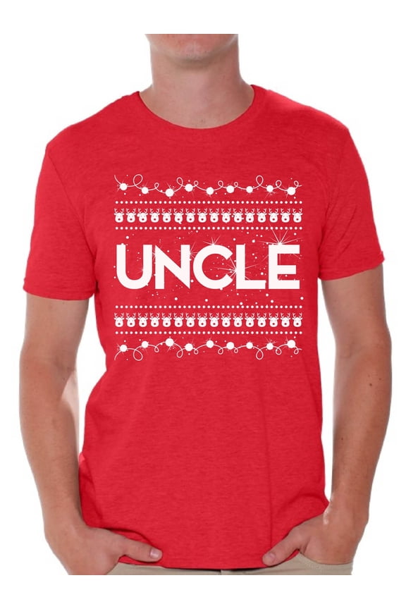 Uncle Shirt Christmas Tshirts for Men Christmas Uncle Shirt Men's Holiday Top Best Uncle Christmas T Shirt Funny Tacky Party Holiday Uncle Ugly Christmas Tshirt Christmas Gift for Uncle