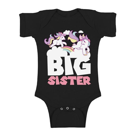 Awkward Styles Unicorn Baby Bodysuit Short Sleeve Unicorn Top Big Sister One Piece Sister One Piece Top Birthday Gifts for Baby Girls Bodysuit for Little One Cute Baby Clothing for Girls Kids Gifts