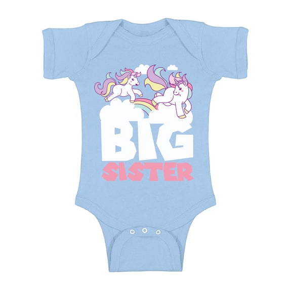 Awkward Styles Unicorn Baby Bodysuit Short Sleeve Unicorn Top Big Sister One Piece Sister One Piece Top Birthday Gifts for Baby Girls Bodysuit for Little One Cute Baby Clothing for Girls Kids Gifts