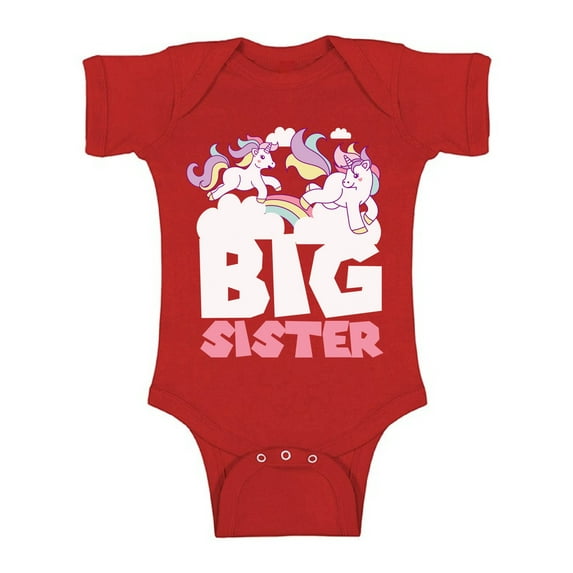 Awkward Styles Unicorn Baby Bodysuit Short Sleeve Unicorn Top Big Sister One Piece Sister One Piece Top Birthday Gifts for Baby Girls Bodysuit for Little One Cute Baby Clothing for Girls Kids Gifts