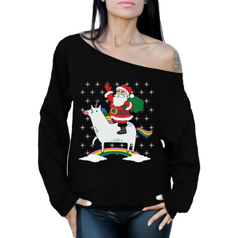 Off the shoulder ugly christmas sweaters clearance
