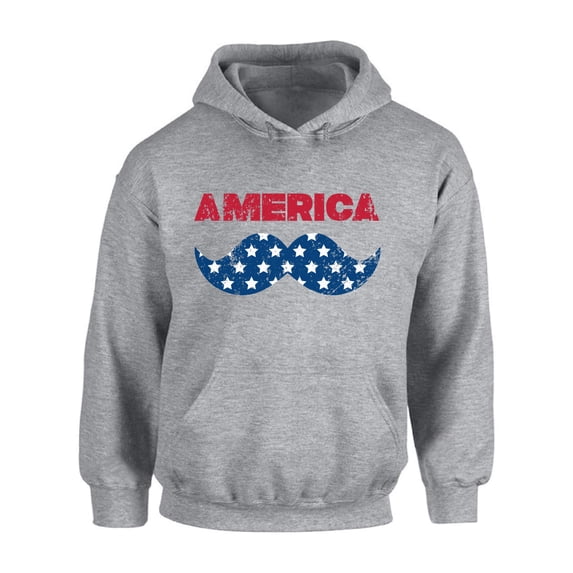 Awkward Styles Unisex America Patriotic Mustache Graphic Hoodie Tops USA Independence Day 4th of July