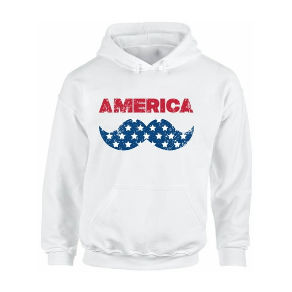 Awkward Styles Unisex America Patriotic Mustache Graphic Hoodie Tops USA Independence Day 4th of July
