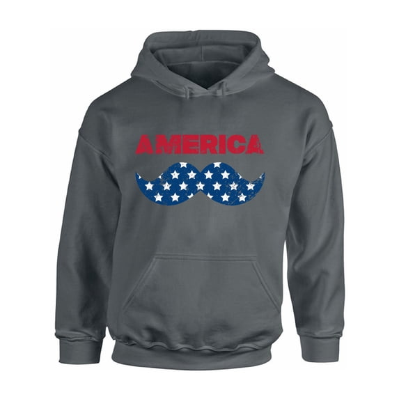 Awkward Styles Unisex America Patriotic Mustache Graphic Hoodie Tops USA Independence Day 4th of July